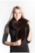 Dark brown fox fur scarf